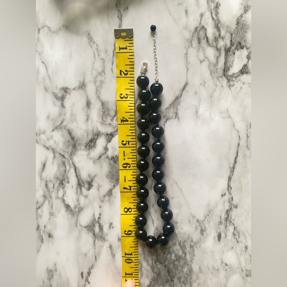 New COS Onyx Elegant Black Beaded Necklace - Picture 5 of 6